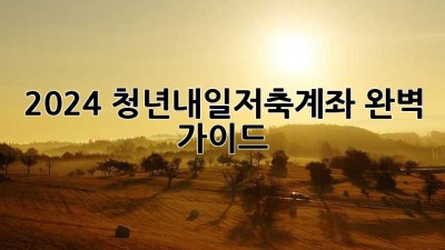 2024 청년내일저축계좌 완벽 가이드